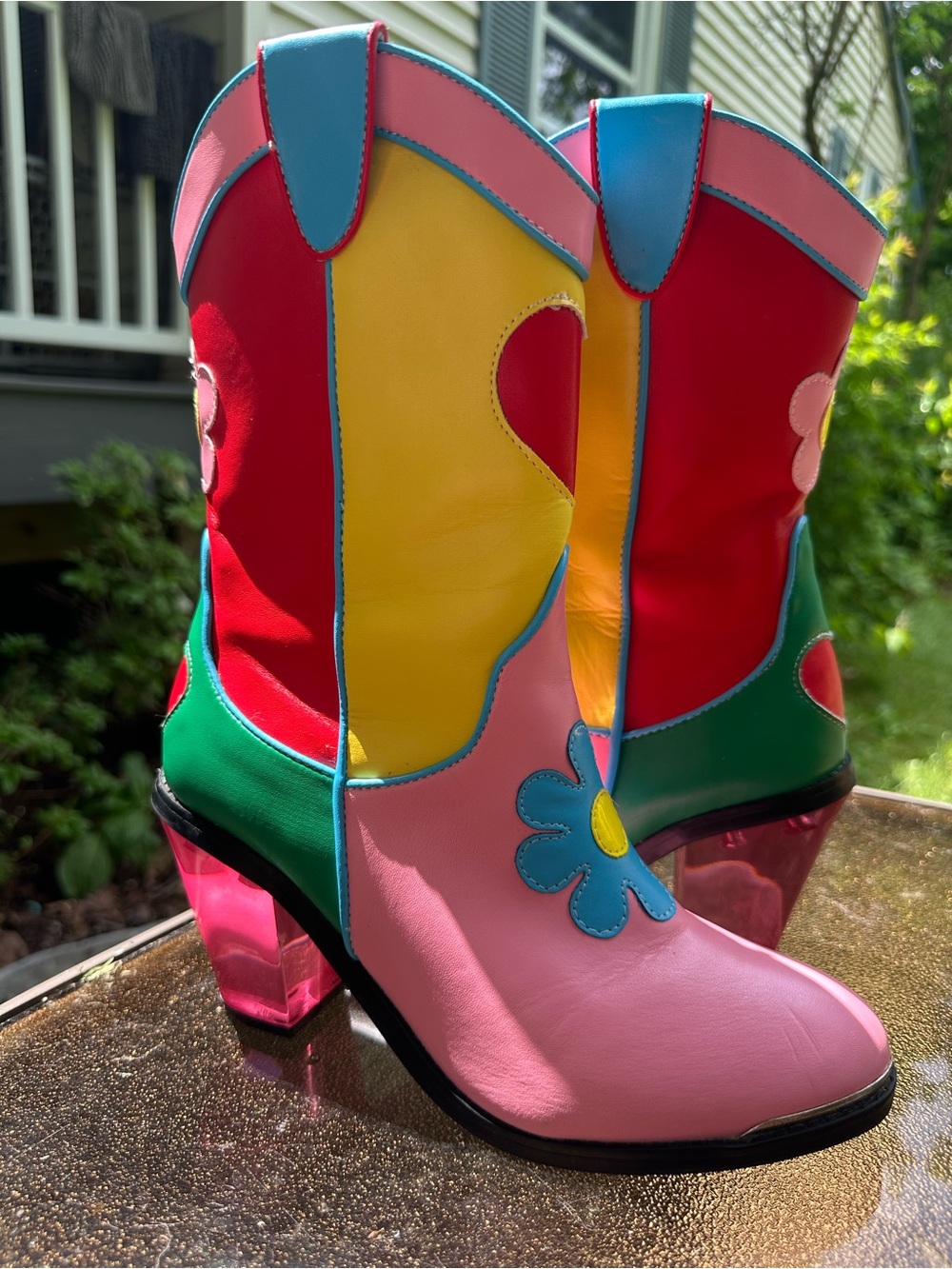 DELIA*S BY DOLLS KILL COLORBLOCK COWBOY BOOTS SIZE 7 - Picture 7 of 14